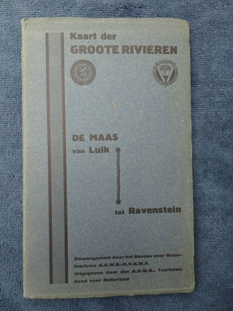 Bureau voor Watertoerisme A.N.W.B.-K.V.N.W.V. (sam.). - Kaart der groote rivieren. De Maas van Luik tot Ravenstein.