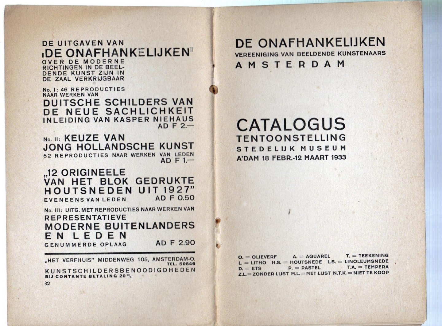 geen - Catalogus tentoonstelling Stedelijk Museum Amsterdam 18 febr-12 maart 1933