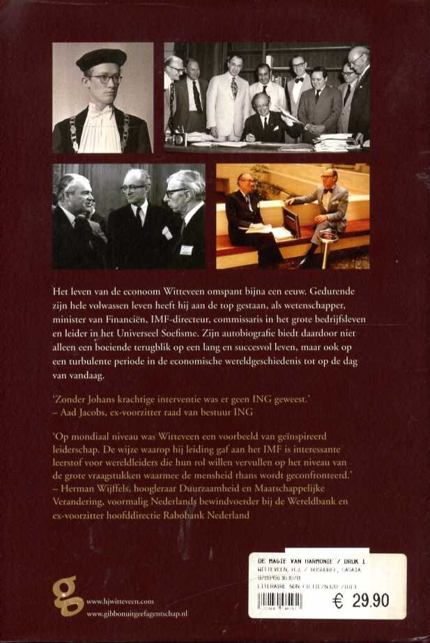 Witteveen, H. Johannes, Co-auteur: Saskia Rosdorff. - De magie van harmonie. Een visie op de wereldeconomie.