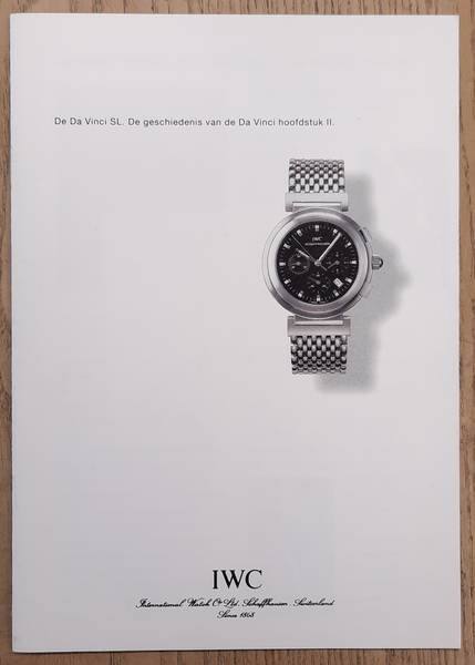 INTERNATIONAL WATCH COMPANY [ IWC ]. - De Da Vinci SL. De geschiedenis van de Da Vinci Hoofdstuk 2