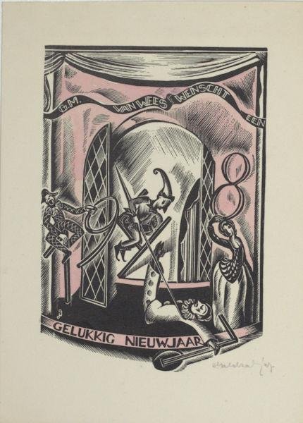 Geldzahler, Dora. - Nieuwjaarswens G.M. van Wees.