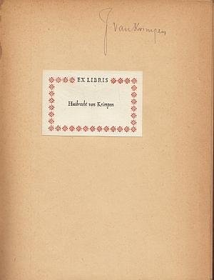 (KRIMPEN, van). AUDIN, Marius - Le Livre, son illustration, sa décoration. Préface de Leon Pichon. (Met signatuur van Jan van Krimpen).