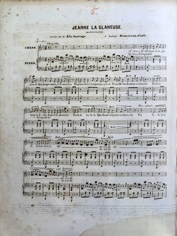 Henrion, Paul: - Jeanne la glaneuse : chansonnette : à Madame Damoreau-Cinti