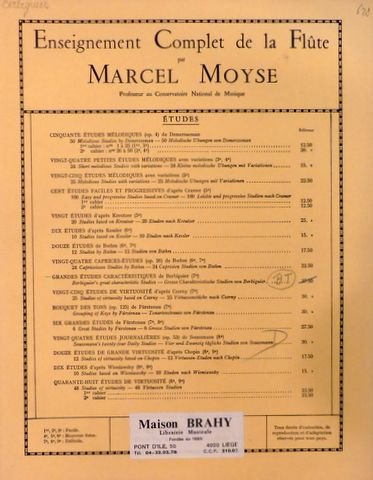Berbiguier, T.: - Grandes études caractéristiques (Enseignement complet de la flûte par Marcel Moyse)