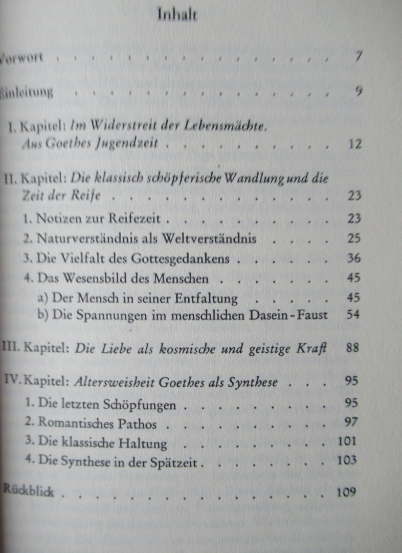 Rintelen, Fritz Joachim von - Johann Wolfgang von Goethe. Sinnerfahrung und Daseinsdeutung