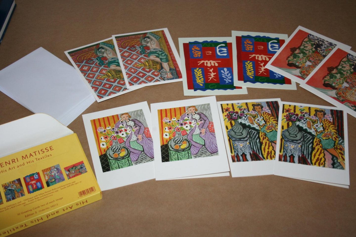  - Henri Matisse - His Art and Textiles - 10 Greeting Cards two of each image  (Wenskaarten)