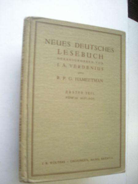 Verdenius, J.A. en Hameetman, R.P.G. - Neues Deutsches Lesebuch , Erster Teil