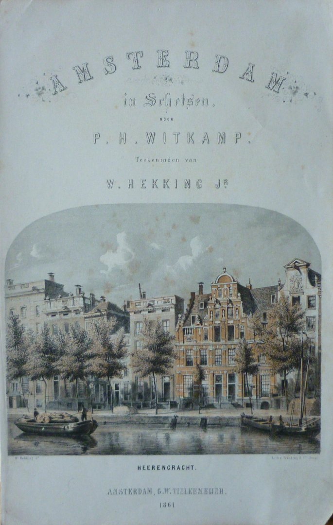 Witkamp, P.H.  Hekking, W. - Heerengracht. Originele litho.