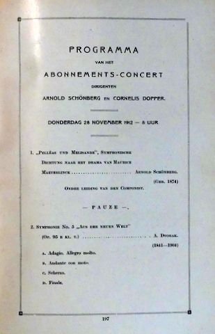 Concertgebouworkest: - [Concertgebouw Amsterdam. Programma 1912/13] N.V "Het Concertgebouw". Geïllustreerd programma (Serie A) der concerten Seizoen 1912-1913
