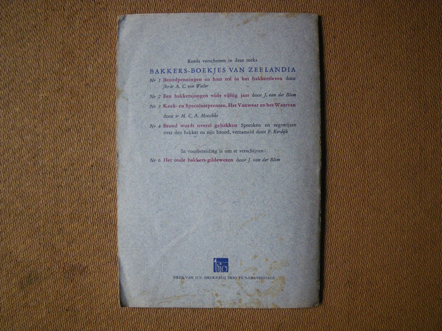 Meischke M.C.A. Ir - Koek- en Speculaasprenten het prentenboek van ons volksleven - de bakkersboekjes van Zeelandia no.5-