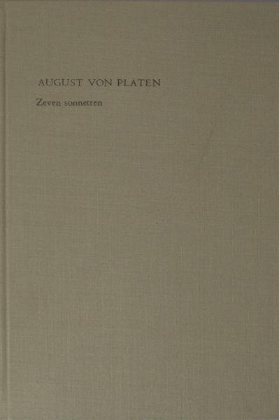 Platen, August von. - Zeven sonnetten uit de Sonette aus Venedig 1824.