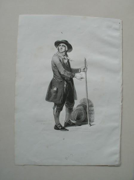 antique print (prent) - Noord-Hollandsche Boer.