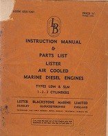 Lister BlackSone - Instruction Manual and Parts List Lister air cooled Marine Diesel Engines types LDM and SLM 1-2-3 cy