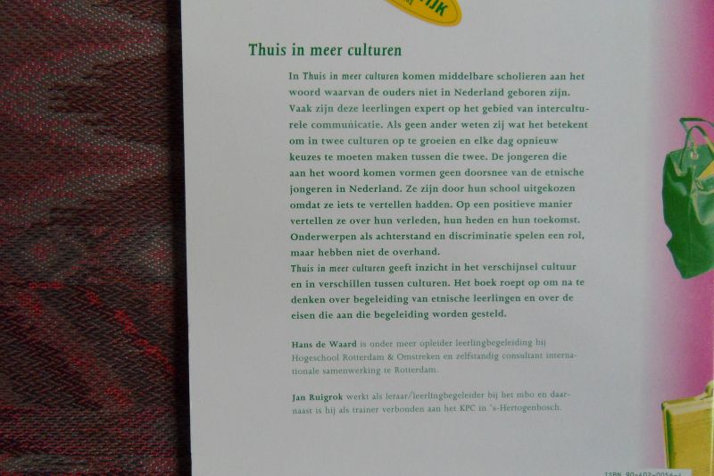 Waard, Hans de; Ruigrok, Jan. - Thuis in meer culturen.