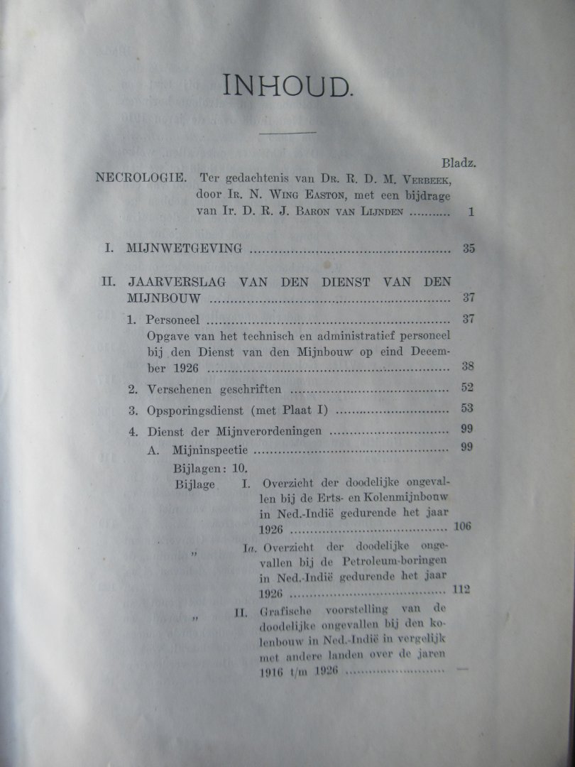  - Jaarboek van het mijnwezen in Nederlands Indie. Algemeen gedeelte