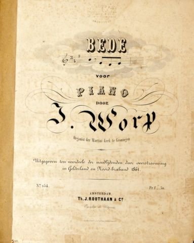 Worp, Johannes: - Bede voor piano door J. Worp, organist der Martini-Kerk te Groningen.