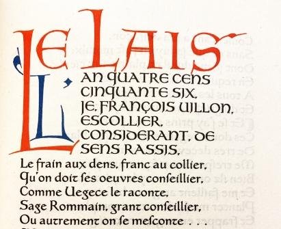 (KUNERA PERS). VILLON, François - Oeuvres de François Villon. Le lais, Le testament et ses ballades.