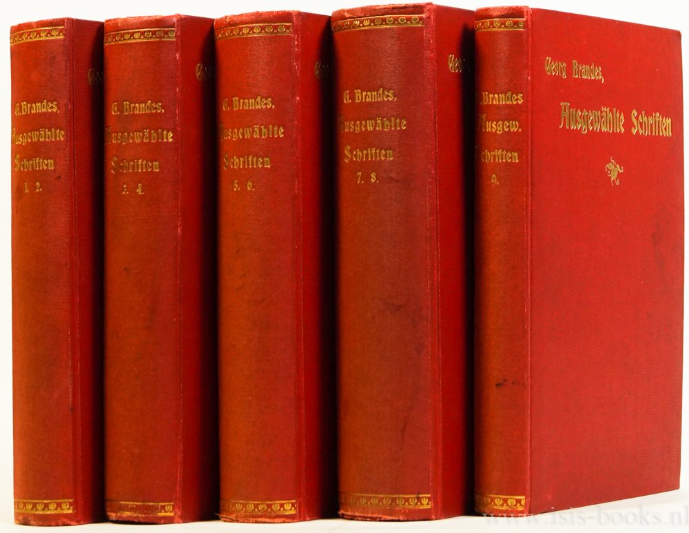 BRANDES, G. - Ausgewählte Schriften. 9 parts in 5 volumes.