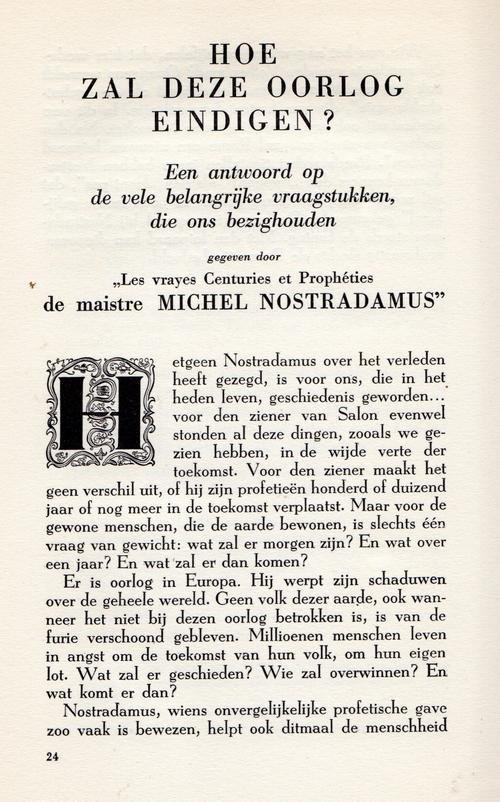 Fontebrune, dr De (over Nostradamus) - Hoe zal deze oorlog eindigen?
