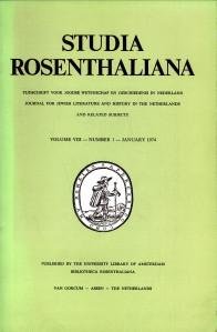  - Studia Rosenthaliana, Volume VIII- number 1 and 2 (1974), Tijdschrift voor Joodse wetenschap en geschiedenis in Nederland. Journal for Jewish Literature and History in the Netherlands