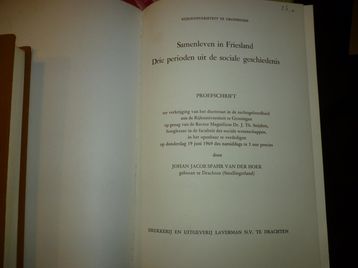 spahr van der hoek j j - samenleven in friesland