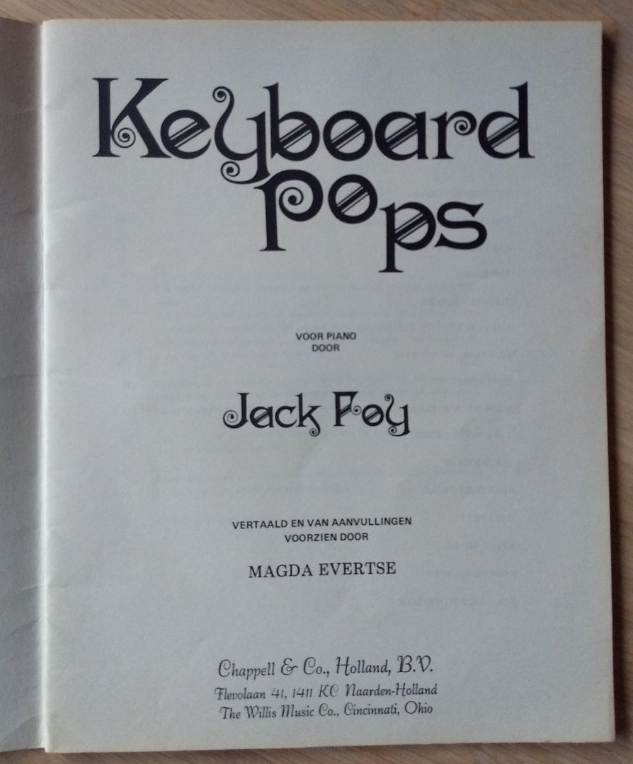 Foy, Jack - KEYBOARD POPS - 14 EENVOUDIGE PIANOWERKJES IN JAZZSTIJL