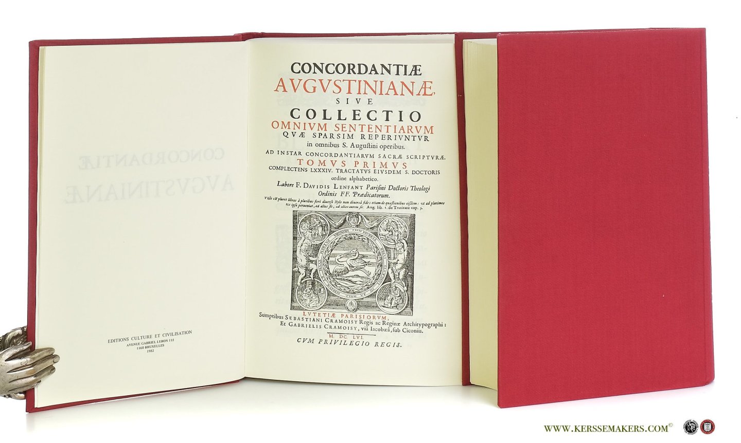 Lenfant, F. David. - Concordantiae Augustinianae : sive, collectio omnium sententiarum quae sparsim reperiuntur in omnibus S. Augustini operibus. Ad instar concordantiarum Sacrae Scripturae. Ordinè alphabetico [ 2 volumes, facsimile reprint of 1656 & 1665 edition ...