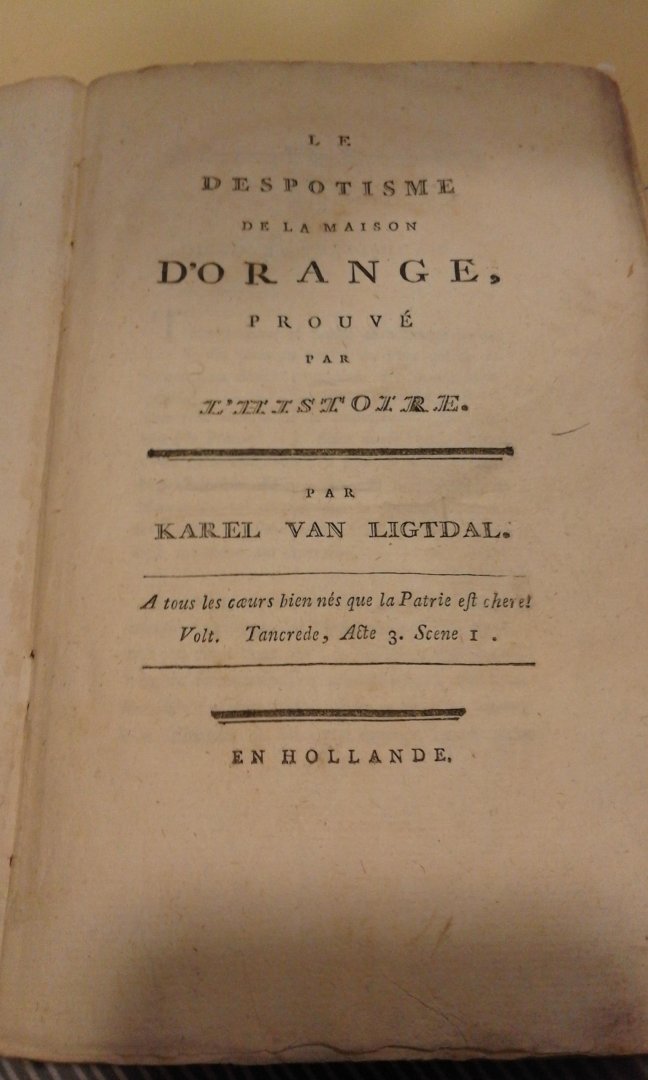 Mirabeau - Le Despotisme de la Maison d'Orange [1787]
