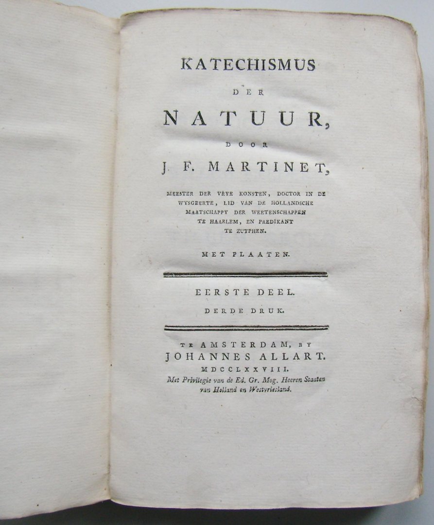 Martinet, J.F. / Vinkeles, Reinier (gravure) - Katechismus der natuur, 2 delen Martinet, J.F. / Vinkeles, Reinier (gravure) - Katechismus der natuur, 2 delen