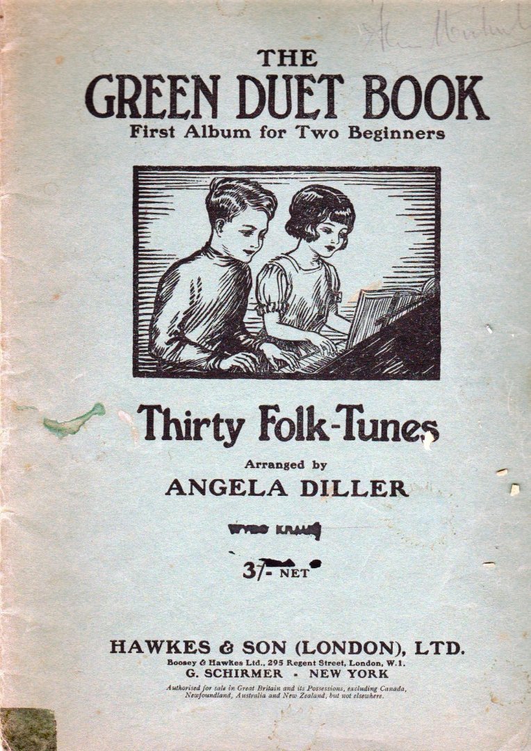 Diller, Angela - the Green Duet Book,  Thirty Folk-Tunes