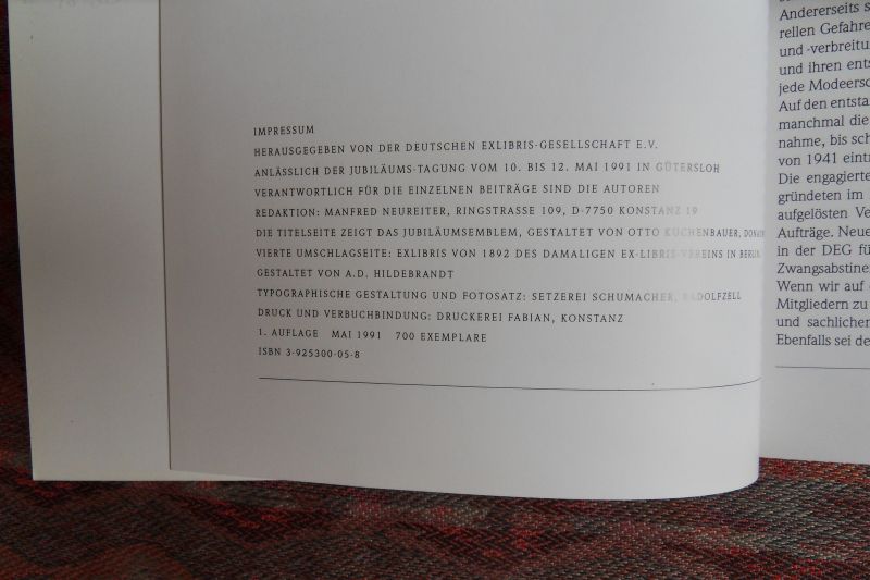 Neureiter, Manfred (Redaktion). - Einhundert Jahre 1891 - 1991. - Deutsche Exlibris Gesellschaft. - [ Beperkte oplage van 700 ex. ].