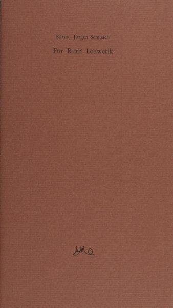 Sembach, Klaus-Jürgen. - Für Ruth Leuwerik.