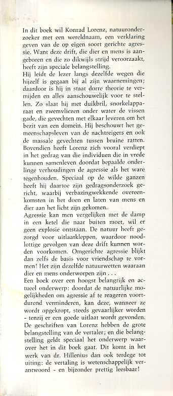 Lorenz, Prof. Dr. K. - Over agressie bij dier en mens.