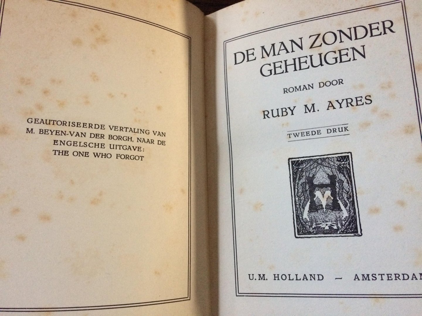 Ruby M. Ayres - De man zonder geheugen