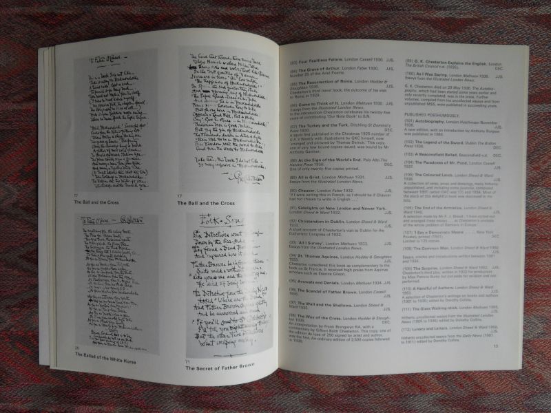 Sullivan, John (arranged by). - G.K. Chesterton 1874 - 1974. - An Exhibition of Books, Manuscripts, Drawings and other Material relating to G.K. Chesterton.