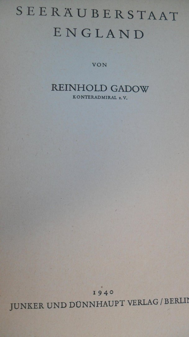 Gadow Rienhold - Seerauberstaat England