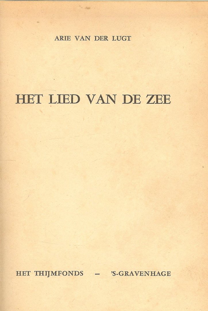 Lugt, Arie van der - Het lied van de zee