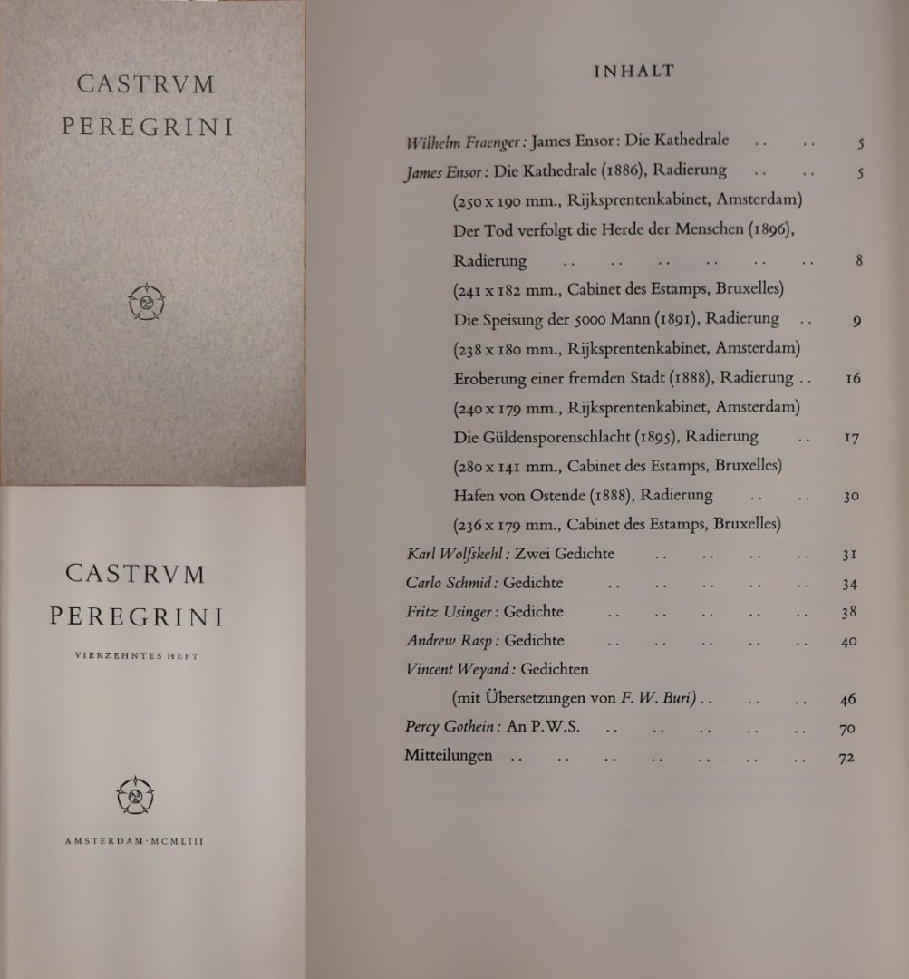 CASTRUM PEREGRINI - Castrum Peregrini. Vierzehntes Heft  [XIV]
