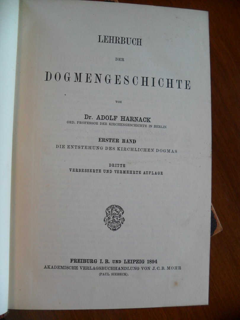 Harnack Dr.Adolf - Lehrbuch der Dogmengeschichte