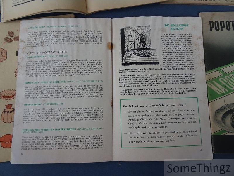 Div. aut. / Victor Plancke - Liebig - Toselli - Pana . - Lot van 8 kookboekjes / receptenboekjes. Nieuw kookboek bevattende de meest gebruikbare kook- en bereidingsvoorschriften voor de burgerskeuken / Kleine handleiding over wellevendheid en recepten voor feestdagen / Lente- en Zomerrecepten / Tant...