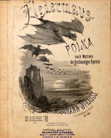 Strauss, Johann (Sohn): - Fledermaus-Polka nach Motiven der gleichnamigen Operette, Op. 362 zu zwei Händen