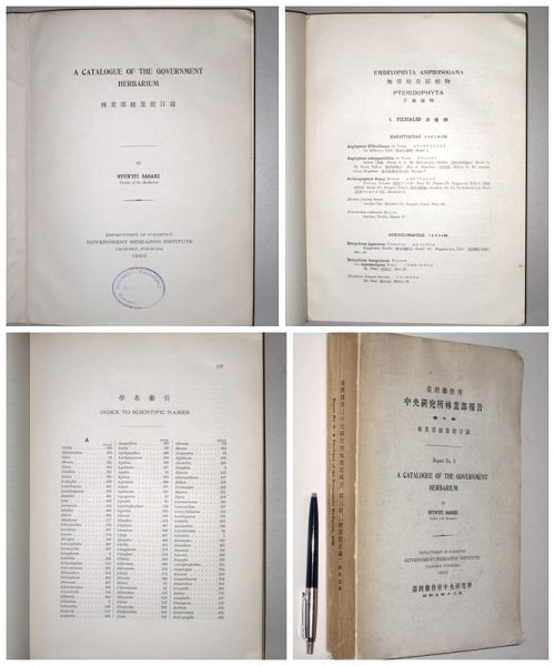 SASAKI, SYUN'ITI, - A catalogue of the Government Herbarium.