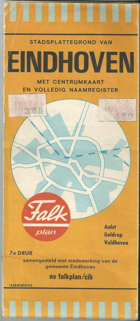 Anoniem - Stadsplattegrond van Eindhoven met centrumkaart en volledig register. Aalst Geldrop Veldhoven