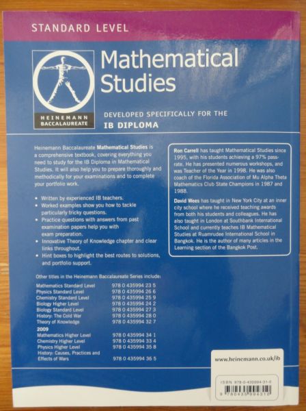 Carrell, Ron & Wees, David - Mathematical Studies, developed specifically for the IB Diploma