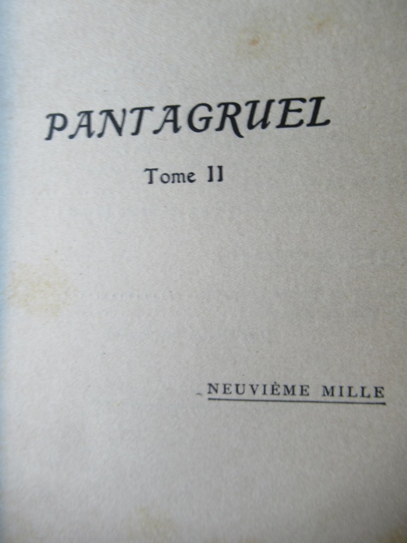 Rabelais - Pantagruel 2 delen