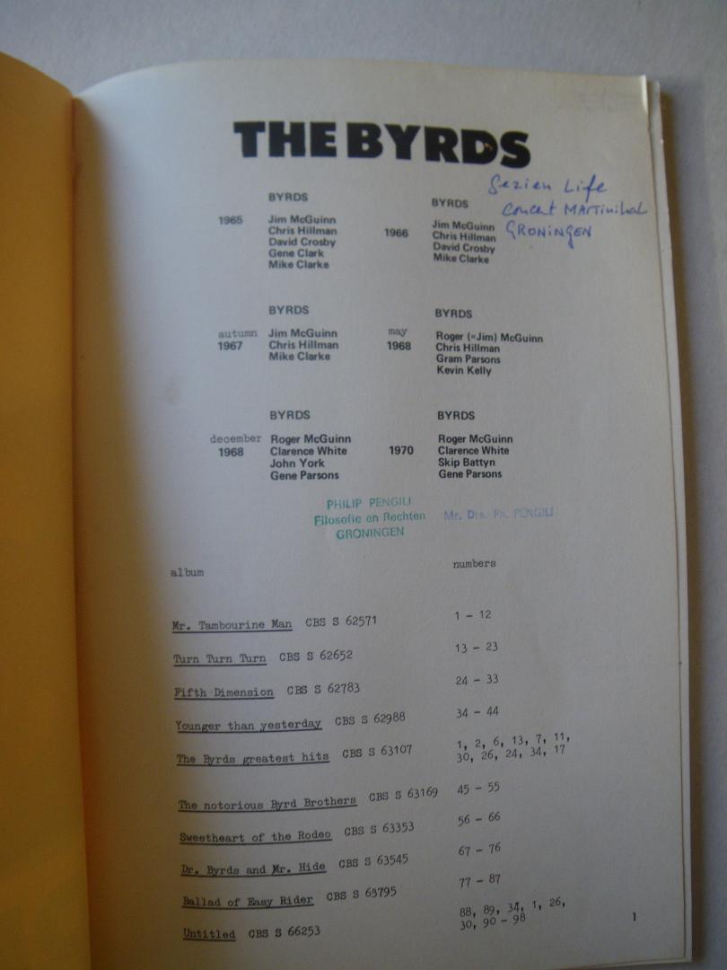 The Byrds - Songbook The Byrds, 98 songteksten