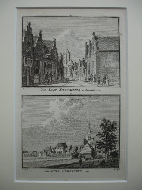 Nieuwerkerk en Ouderkerk. - Het dorp Nieuwerkerk in Duiveland. 1745 - Het dorp Ouderkerk. 1745
