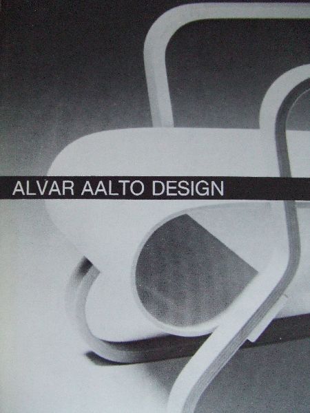 Alvar Aalto - Alvar Aalto Design, uitklapbare brochure (4 bladen) met zw/w foto`s van alle artek ontwerpen van Alvar Aalto