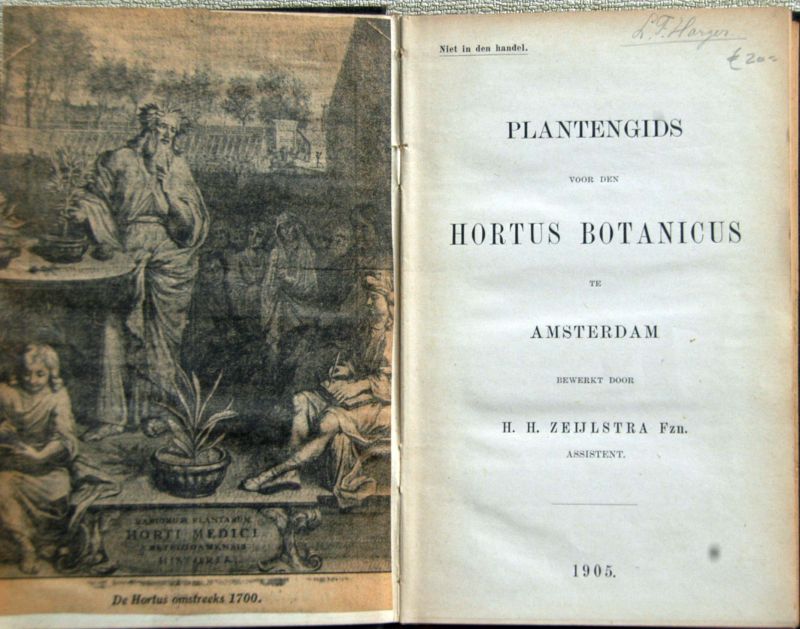 H.H.Zeijlstra,assistent - Plantengids voor den Hortus Botanicus Amsterdam