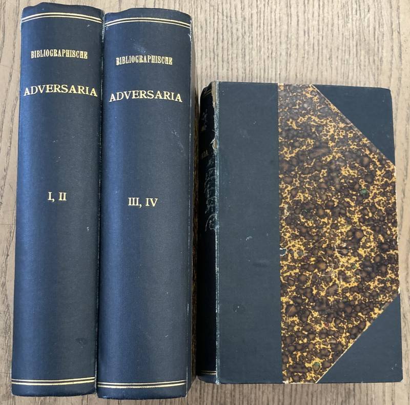 MARTINUS NIJHOFF & DIVERSE AUTEURS. - Bibliographische adversaria. Eerste tot en zesde deel [ gebonden in 3 banden ]